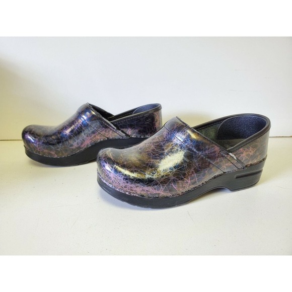 DANSKO Professional Lightning Multi Color Patent Leather Clogs Shoes Size 37 - Picture 5 of 10